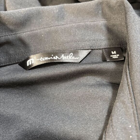 Travis Mathew Polo Shirt Sonoma Raceway Racing Golf Work Mens Medium Black EUC - Picture 4 of 6